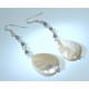  Silver earrings with mother of pearl and pyrite