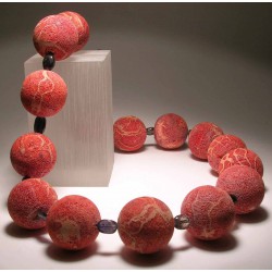 Necklace with madrepora (sponge coral) and iolite