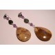 Silver Earrings with jasper, amethyst and serpentine