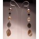 Silver earrings with pearls, mother of pearl, garnet and labradorite