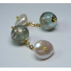 Gemelli con murrine veneziane e perle