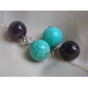 Cufflinks with amethyst and turquoise