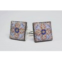 Cufflinks with enamelled lava lapilli (mosaic design)