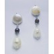 Earrings with white and grey baroque freshwater pearls