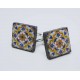 Square cufflinks with enamelled lava lapilli (Positano design)