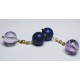 Brass cufflinks with lapis lazuli and amethyst