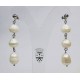 Silver earrings with three pearls