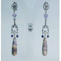 Chandelier earrings with amethyst and jasper