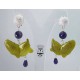 Earrings with Burma jade butterflies and amethyst
