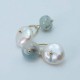 Silver cufflinks cufflinks with baroque pearls and aquamarine