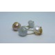 Silver cufflinks cufflinks with baroque pearls and aquamarine