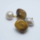 Gemelli in argento con perle barocche e acquamarina