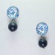 Earrings with lapis lazuli and azulejos glass