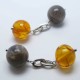 Cufflinks with grey moonstone and amber