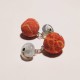 Cufflinks with coral and aquamarine