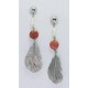 Long earrings with pearls and madrepora