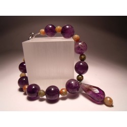 Bracelet with amethyst and unakite
