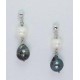 Orecchini in argento con  perle barocche bianche e grigie