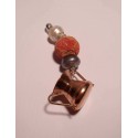 Pendant with copper basin, pearl and madrepora