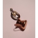 Pendant with copper basin, freshwater pearl and mother of pearl
