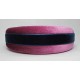 Pink velvet headband with blue velvet ribbon