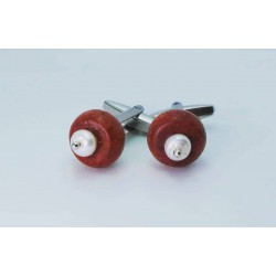 Cufflinks with madrepora (sponge coral) and pearls