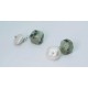 Cufflinks with pearls and green jasper