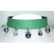 Double face genuine leather choker with fluorite and peacock pearls